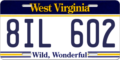 WV license plate 8IL602