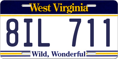 WV license plate 8IL711