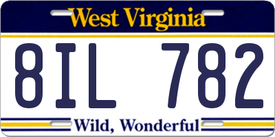 WV license plate 8IL782