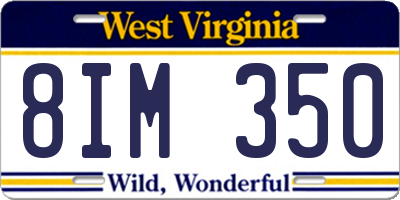 WV license plate 8IM350
