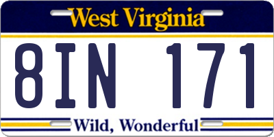 WV license plate 8IN171
