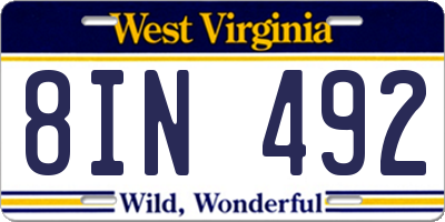 WV license plate 8IN492