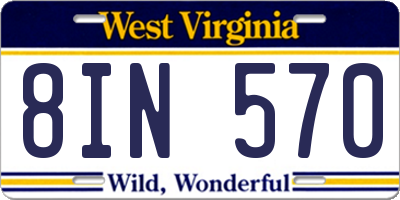 WV license plate 8IN570