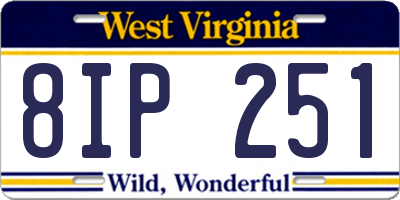 WV license plate 8IP251