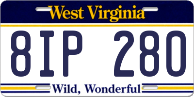 WV license plate 8IP280