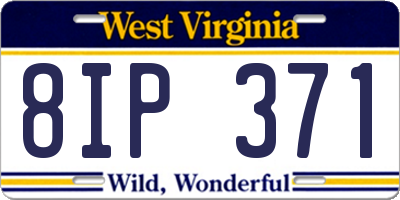 WV license plate 8IP371