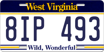 WV license plate 8IP493