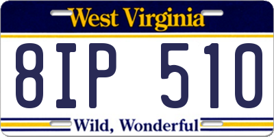 WV license plate 8IP510