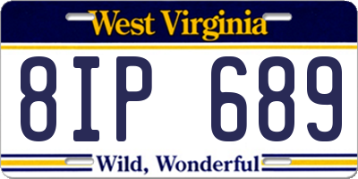 WV license plate 8IP689