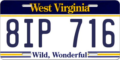 WV license plate 8IP716