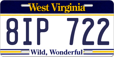 WV license plate 8IP722