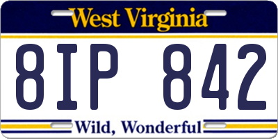 WV license plate 8IP842