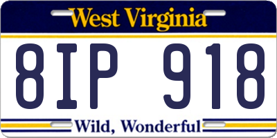 WV license plate 8IP918