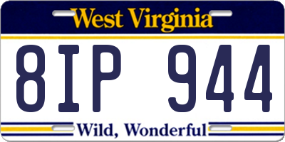 WV license plate 8IP944