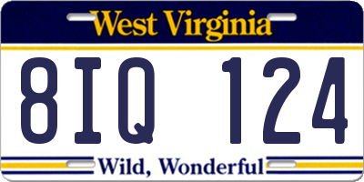 WV license plate 8IQ124