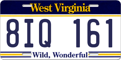 WV license plate 8IQ161
