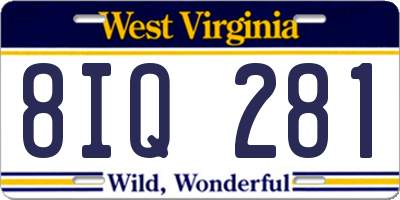 WV license plate 8IQ281