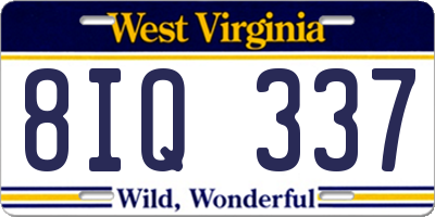 WV license plate 8IQ337