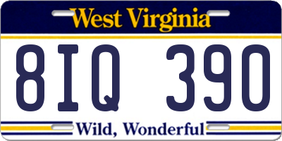WV license plate 8IQ390