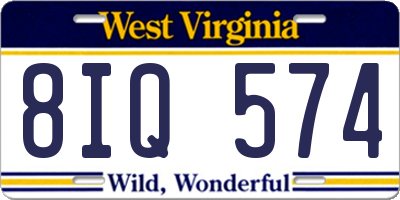 WV license plate 8IQ574