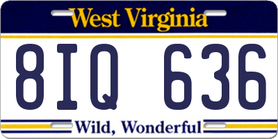 WV license plate 8IQ636
