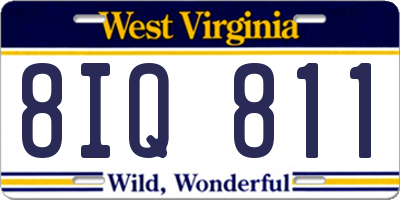 WV license plate 8IQ811