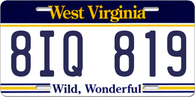 WV license plate 8IQ819