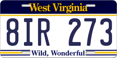 WV license plate 8IR273
