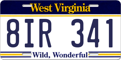 WV license plate 8IR341
