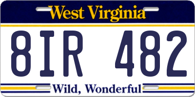 WV license plate 8IR482