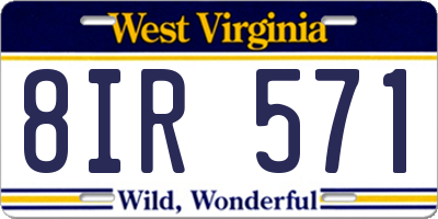 WV license plate 8IR571