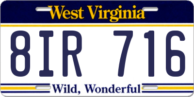 WV license plate 8IR716