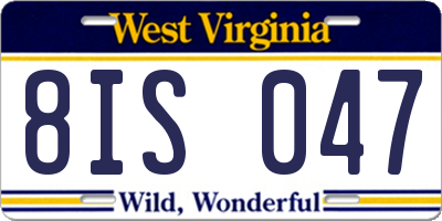 WV license plate 8IS047