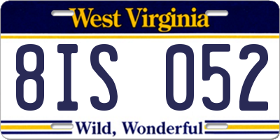 WV license plate 8IS052