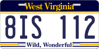 WV license plate 8IS112