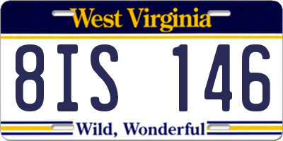 WV license plate 8IS146