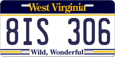 WV license plate 8IS306