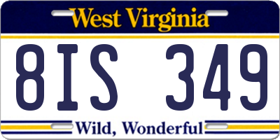 WV license plate 8IS349