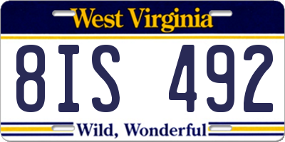 WV license plate 8IS492