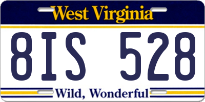 WV license plate 8IS528