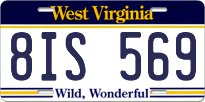 WV license plate 8IS569