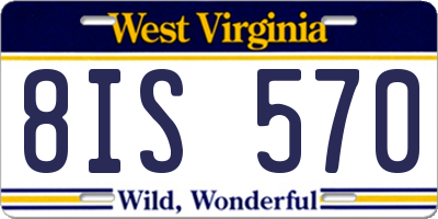 WV license plate 8IS570