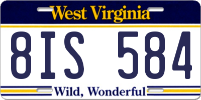 WV license plate 8IS584