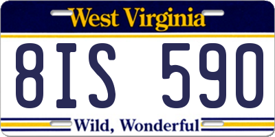 WV license plate 8IS590