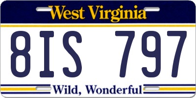 WV license plate 8IS797