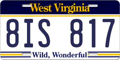 WV license plate 8IS817