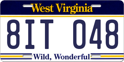 WV license plate 8IT048