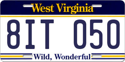 WV license plate 8IT050