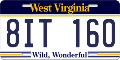 WV license plate 8IT160