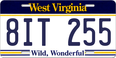 WV license plate 8IT255